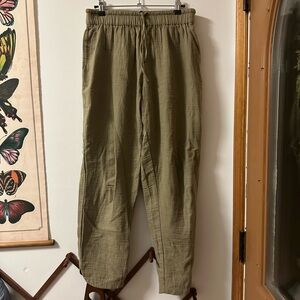 Pact Women’s Organic Cotton Olive Green Gauze Pants